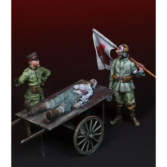 Darius Miniatures F35034 1/35 WWI German Great War Medic set (3 figures & Trolley) - Model Figures
