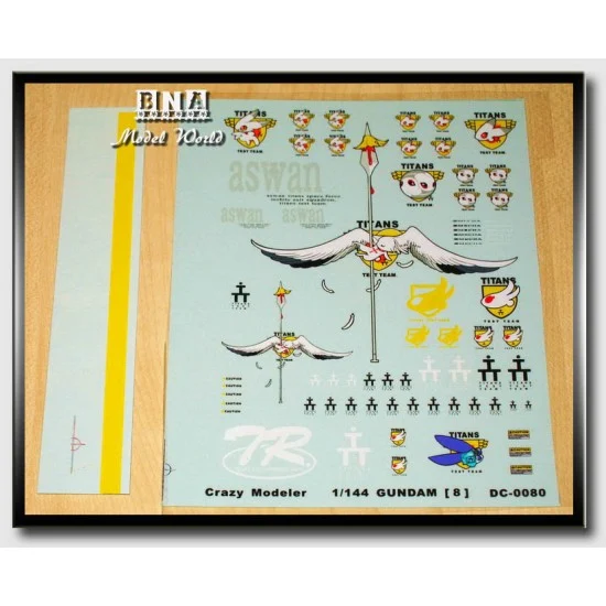 Crazy Modeler DC0080 Decals for 1/144 Gundam [8] - Sci-fi & Educational Toys