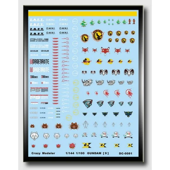 Crazy Modeler DC0081 Decals for 1/144 1/100 Gundam [9] - Sci-fi & Educational Toys