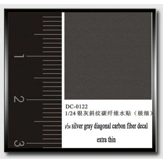 Crazy Modeler DC0122 Silver Grey Diagonal Carbon Fiber Decal Sheet (Extra Thin) for 1/24 Model Cars