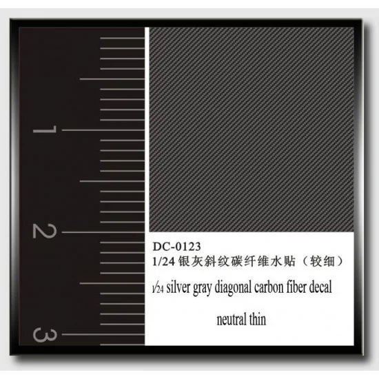 Crazy Modeler DC0123 Silver Grey Diagonal Carbon Fiber Decal Sheet (Neutral Thin) for 1/24 Model Cars