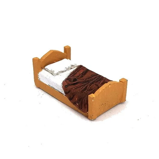 Drums and Crates 1405 1/72 Miniature Furniture Rustic Single Bed (unmade) - Scenics & Diorama