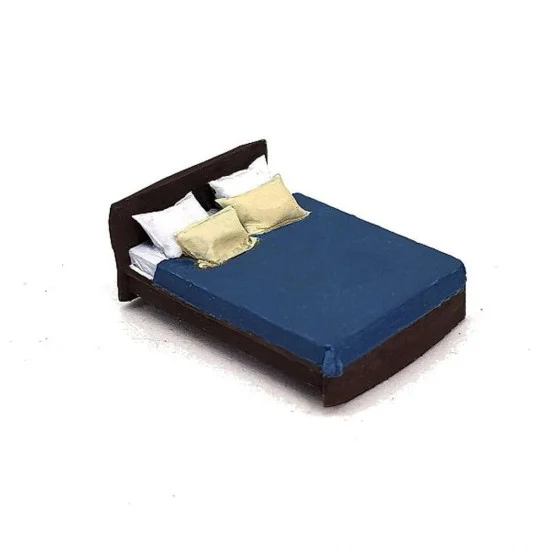 Drums and Crates 1423 1/72 Miniature Furniture Wooden Double Bed Type 4 - Scenics & Diorama