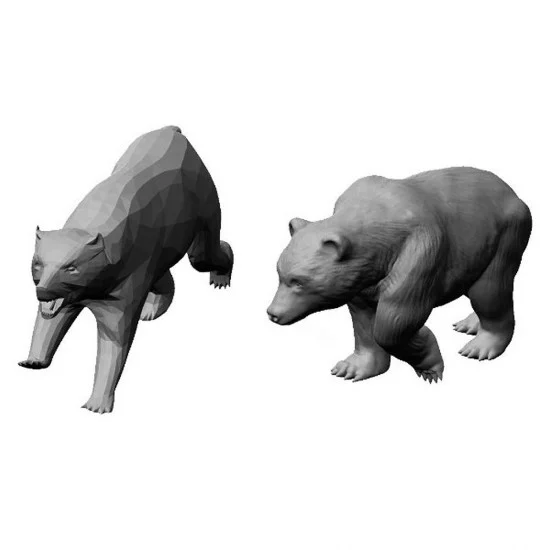 Drums and Crates 1811 1/72 Miniature Animals - Bears In Motion (2pcs)