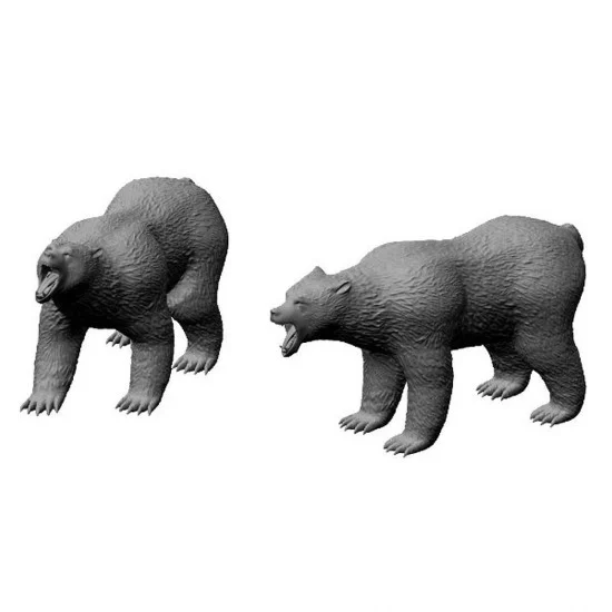 Drums and Crates 1813 1/72 Miniature Animals - Roaring Bears (2pcs)
