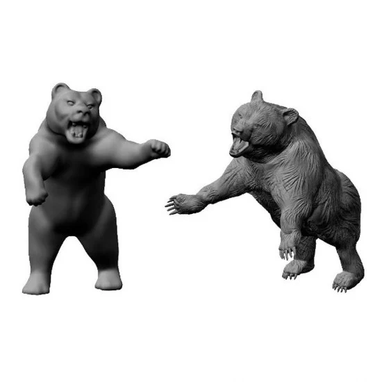 Drums and Crates 1815 1/72 Miniature Animals - Attacking Bears (2pcs)