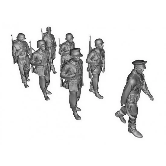 Drums and Crates 3504 1/35 WWII German Soldiers On Patrol (7 figures) - Model Figures