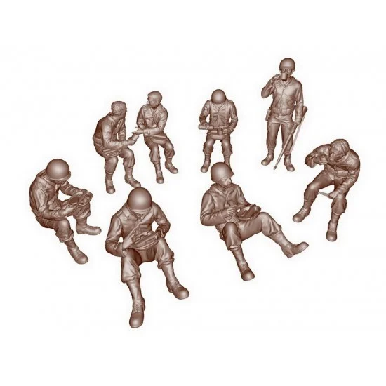 Drums and Crates 3546 1/35 WWII US Soldiers (GI's) at Lunch (8 figures) - Model Figures