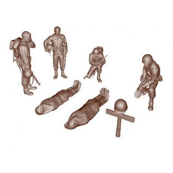 Drums and Crates 3550 1/35 US Burial Squad (6 figures) - Model Figures