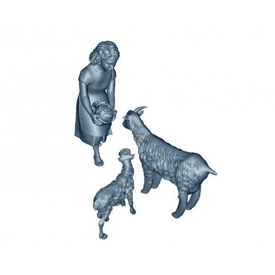 Drums and Crates 5210 1/35 Girl Feeding Goats - Model Figures