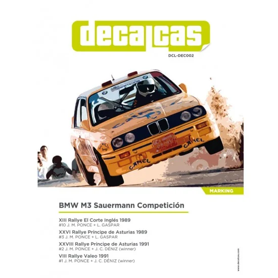 Decalcas DEC002 1/24 BMW M3 E30 Team Sauermann Competicion Sponsored by Camel 1989 1991 Decal for Beemax/Fujimi - Model Cars