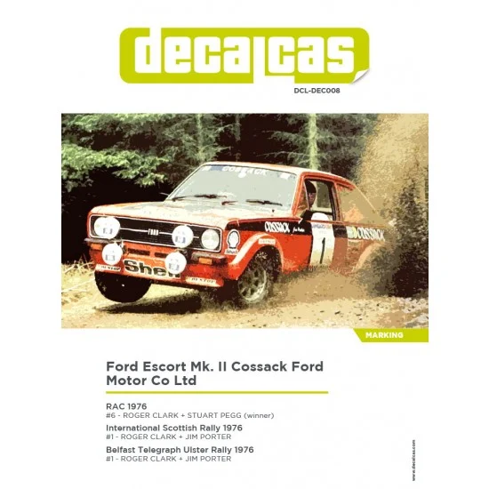 Decalcas DEC008 1/24 Ford Escort Mk. II Team Cossack Ford Motor Co Ltd 1976 Decal for ESCI/Italeri/Revell - Model Cars