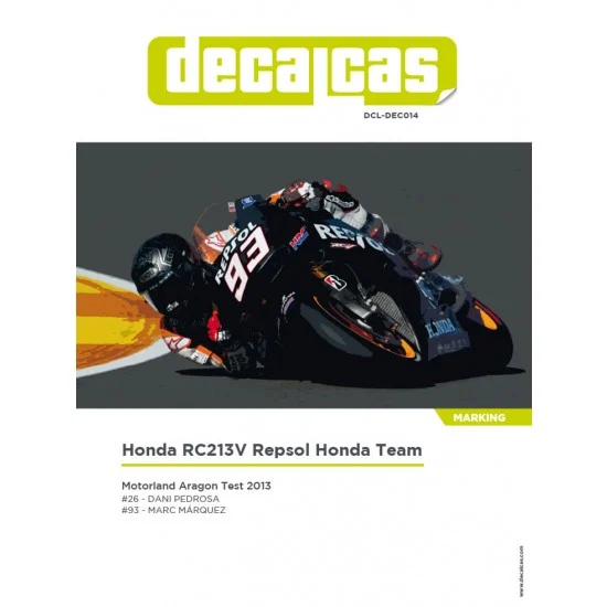 Decalcas DEC014 1/12 Honda RC213V Team Repsol Honda 2013 Decal for Tamiya #14130 - Model Motorcycles
