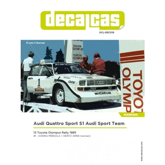 Decalcas DEC019 1/24 Audi Quattro Sport S1 E2 Team Audi Sport 1985 Decal for Beemax/Profil24/Reji - Model Cars