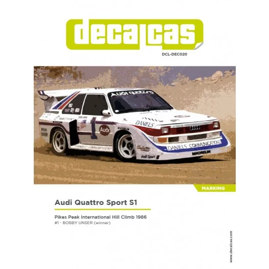 Decalcas DEC020 1/24 Audi Quattro Sport S1 E2 sponsored by Daniels Communications 1986 Decal for Beemax/Profil24/Reji - Model Cars