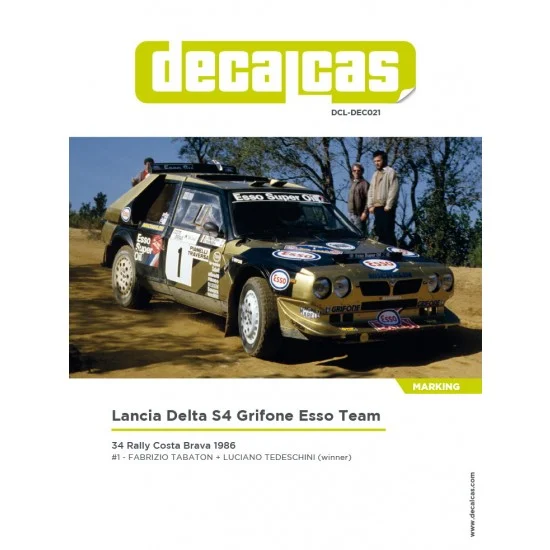 Decalcas DEC021 1/24 Lancia Delta S4 sponsored by Grifone Esso 1986 Decal for Beemax/Nunu - Model Cars