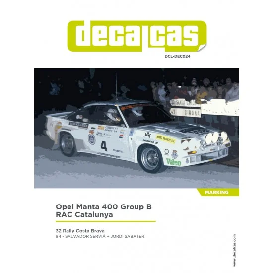 Decalcas DEC024 1/24 Opel Manta 400 Group B sponsored by Real Automovil Club de Catalunya 1984 Decal for Belkits - Model Cars