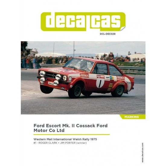 Decalcas DEC029 1/24 Ford Escort Mk. II Team Cossack Ford Motor Co Ltd 1975 Decal for Italeri/Revell - Model Cars