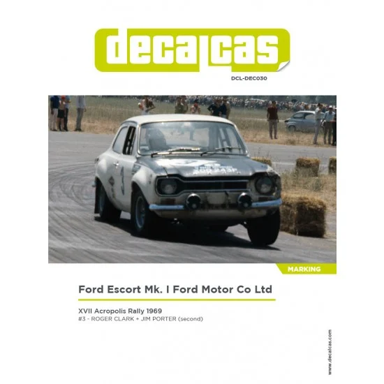 Decalcas DEC030 1/24 Ford Escort RS1600 Mk I sponsored by Ford Motor Co Ltd 1969 Decal for Belkits - Model Cars