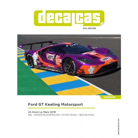 Decalcas DEC035 1/24 Ford GT Team Keating Motorsport sponsored by Wynn's 2019 Decal for Revell #07041/85-4418