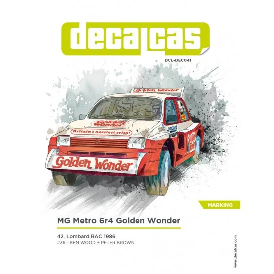 Decalcas DEC041 1/24 MG Metro 6r4 Group B sponsored by Golden Wonder - 1986 Decal for Belkits