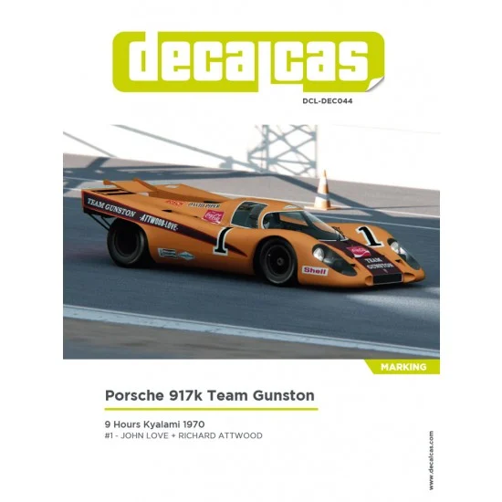 Decalcas DEC044 1/24 Porsche 917K Team Gunston - 1970 Decal for Fujimi