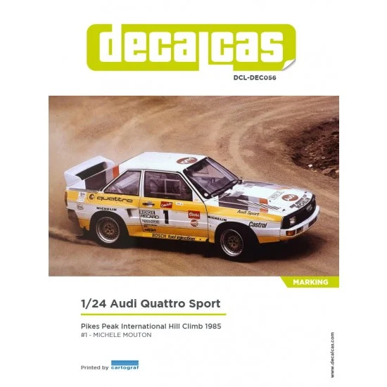 Decalcas DEC056 1/24 Audi Quattro Sport Team Audi Sport - 1985 Decal for Nunu #24023