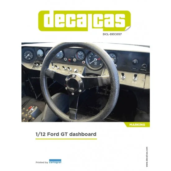 Decalcas DEC057 1/12 Ford GT40 Mk II Dashboard Decal for Trumpeter/Magnifier kits - Model Cars