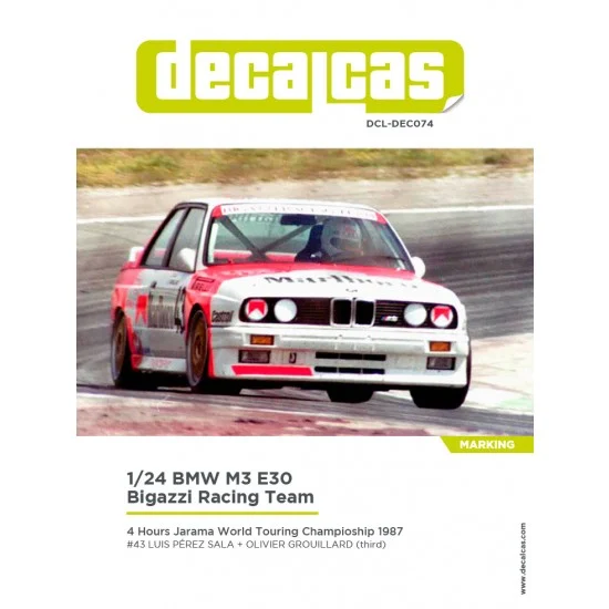 Decalcas DEC074 1/24 BMW M3 E30 Team Bigazzi Racing sponsored by M - 1987