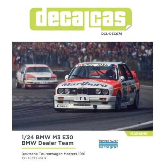 Decalcas DEC076 1/24 BMW M3 E30 Marlboro Dealer Team Marking Decal - DTM 1991