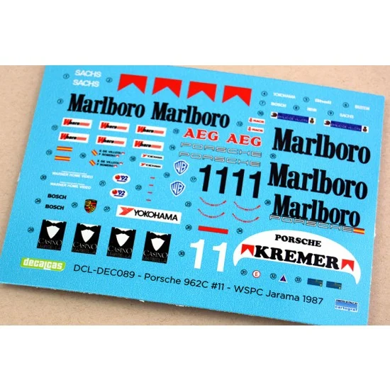 Decalcas DEC089 1/24 Porsche 962C Kremer Racing M 1987 Marking Decal for Tamiya kit - Model Cars