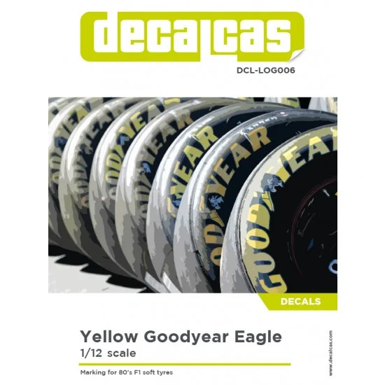 Decalcas LOG006 1/12 Good Year Eagle Yellow Tyre Marking set - Model Cars