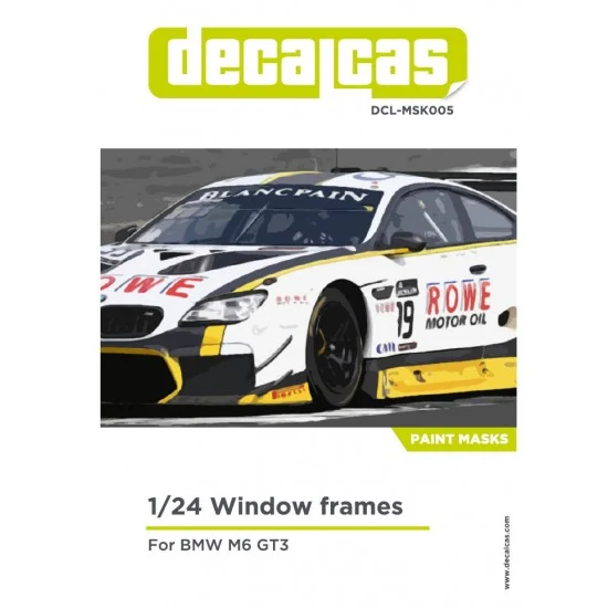 Decalcas MSK005 1/24 BMW M6 GT3 Window Frame Masks for Nunu kits - Model Cars