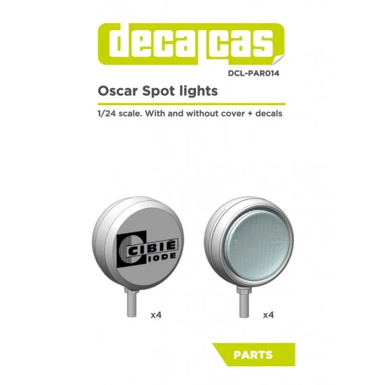 Decalcas PAR014 1/24 Classic Rally Cars/Old GT Oscar Spot Lights (4+4pcs) - Model Cars