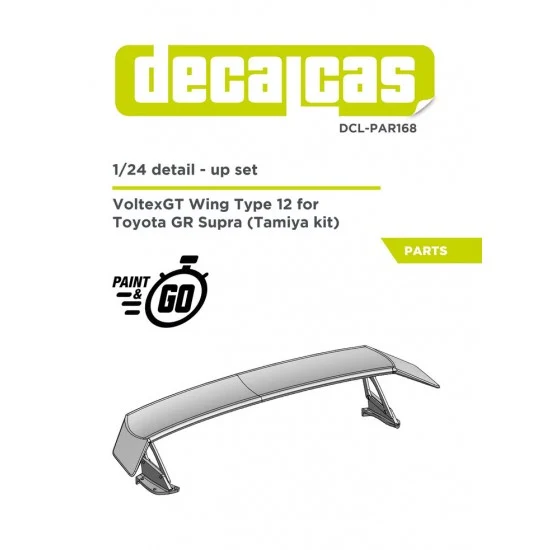 Decalcas PAR168 1/24 Toyota GR Supra VoltexGT Wing type 12 Detail up set for Tamiya #24351 #24371 - Model Cars