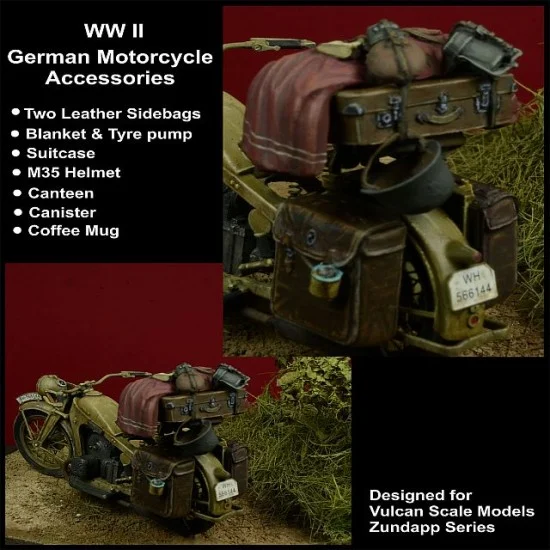 D-Day Miniature 35081 1/35 WWII German Motorcycle Accessories for Vulcan Scale Models Zundapp Series kit