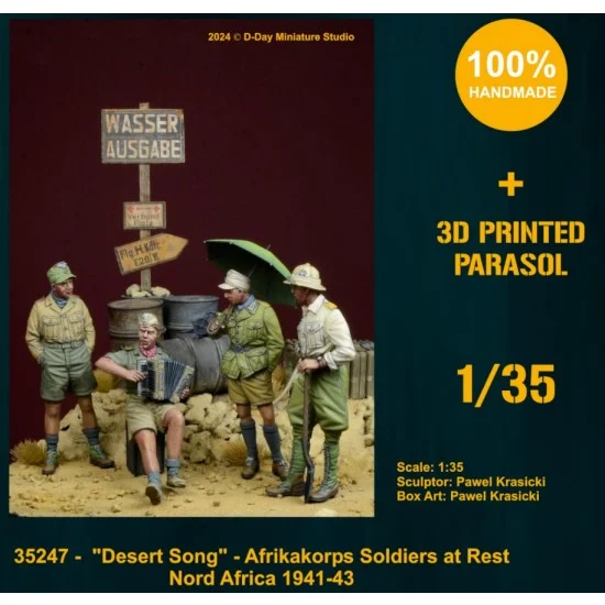 D-Day Miniature 35247 1/35 Desert Song DAK Soldiers at Rest, Nord Africa 41-43 (4 figures)
