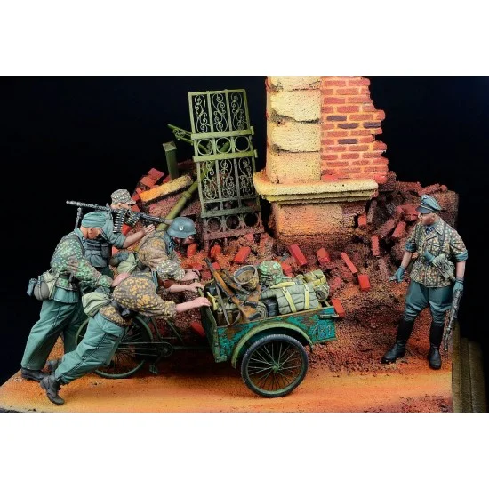 D-Day Miniature 35277 1/35 ''Schneller Schneller!'' WSS Soldiers with Cycle Rickshaw