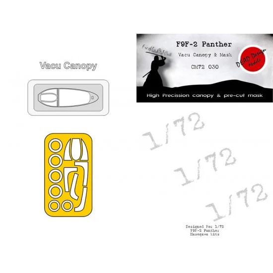 DEAD Design CM72030 1/72 F-9F Panther Vacu Canopy and Mask Masking for Hasegawa kits