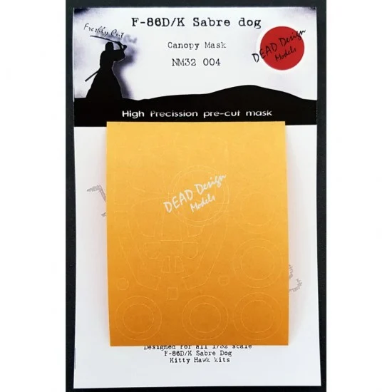 DEAD Design NM32004 1/32 F-86D/K Sabre Dog Canopy Masking for Kitty Hawk kits