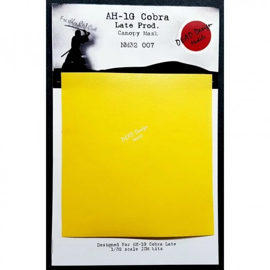 DEAD Design NM32007 1/32 Bell AH-1G Cobra Late Canopy Masking for ICM kits