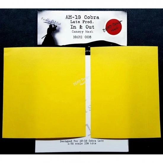 DEAD Design NM32008 1/32 Bell AH-1G Cobra Late In & Out Canopy Masking for ICM kits