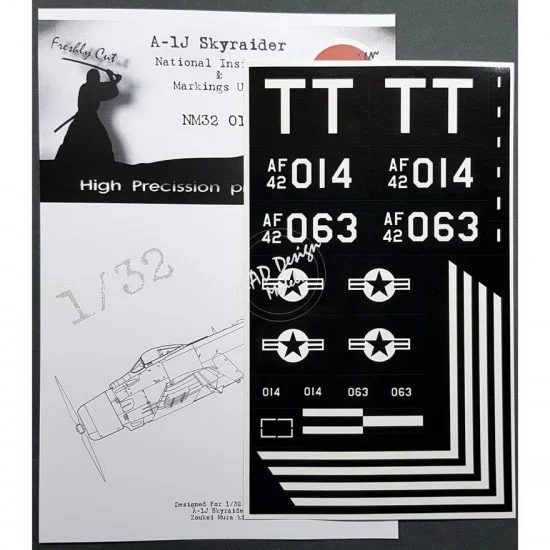 DEAD Design NM32013 1/32 Douglas A-1J Skyraider National Insignias Masking for Zoukei Mura kits