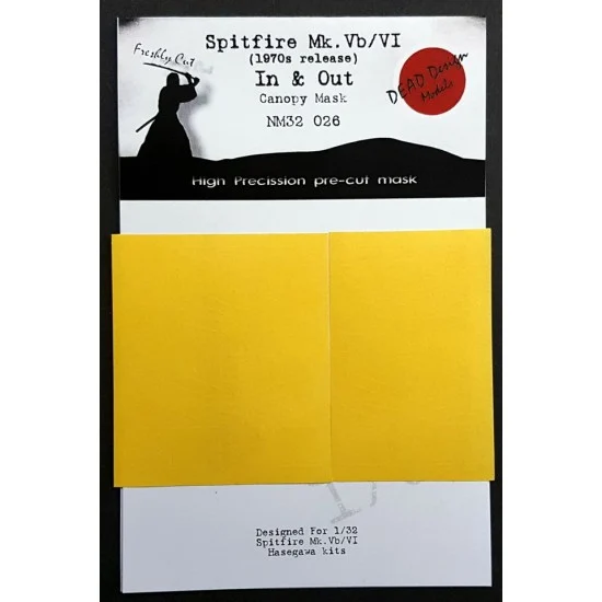 DEAD Design NM32026 1/32 Supermarine Spitfire Mk.V In & Out Canopy Masking for Hasegawa kits - Model Planes