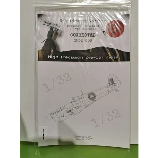 DEAD Design NM32033 1/32 Supermarine Spitfire Mk.V National Insignias Masking for Hobby Boss kits - Model Planes
