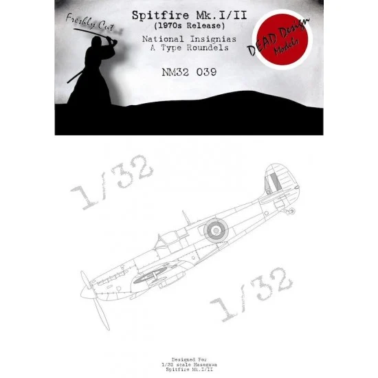 DEAD Design NM32039 1/32 Supermarine Spitfire Mk.I/II National Insignias A Type Masking for Hasegawa kits - Model Planes