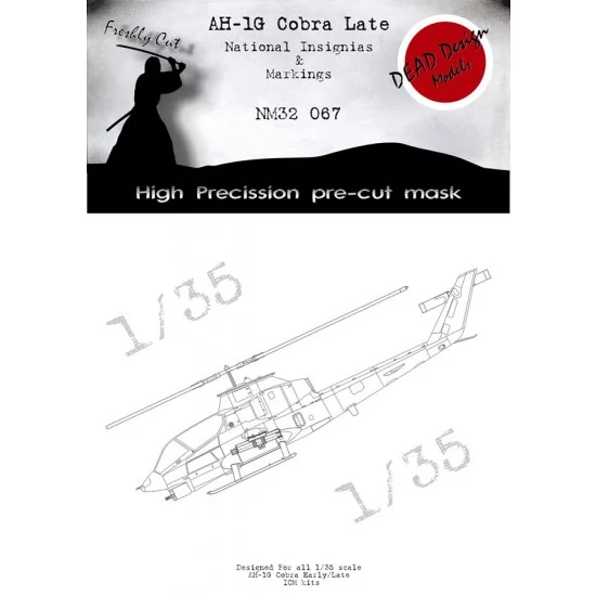DEAD Design NM32067 1/35 1/35 Bell AH-1G Cobra National Insignias Masking for ICM kits