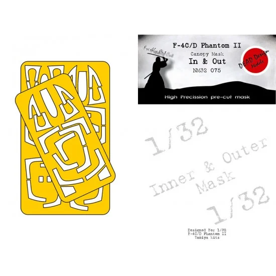 DEAD Design NM32075 1/32 F-4C/D Phantom II In and Out Masking for Tamiya kits