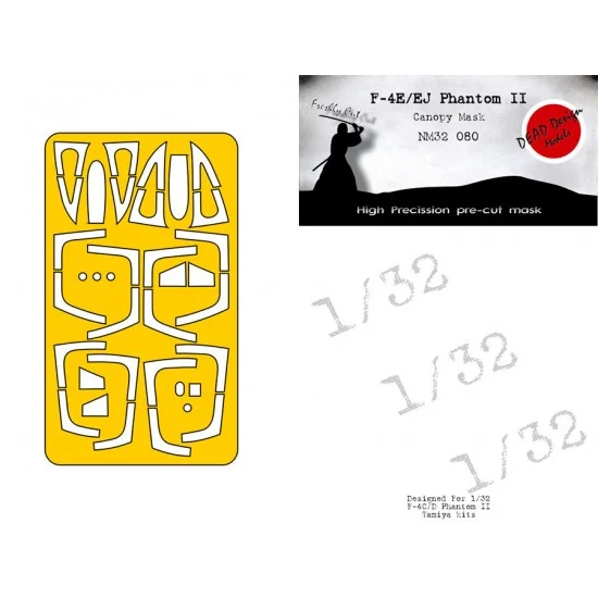 DEAD Design NM32080 1/32 F-4E/EJ Phantom II Masking for Tamiya kits