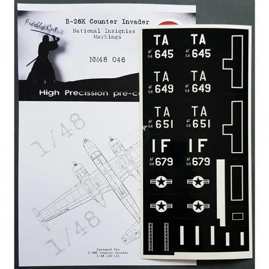 DEAD Design NM48046 1/48 Douglas B-26K Invader National Insignias Masking for ICM kits